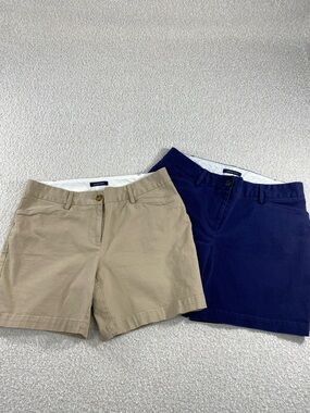 Lands' End Women's Chino Shorts in Khaki and Navy